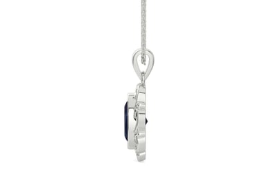 Sterling Silver Thailand Blue Sapphire Pendant Limited Quality (P5)