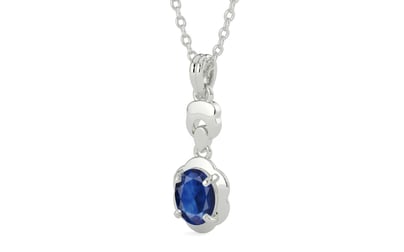 Sterling Silver Thailand Blue Sapphire Pendant Limited Quality (P6)
