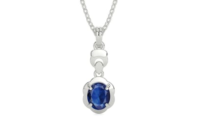 Sterling Silver Thailand Blue Sapphire Pendant Limited Quality (P6)