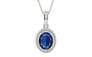 Sterling Silver Thailand Blue Sapphire Pendant Limited Quality (P7)