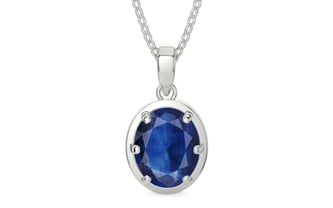 Sterling Silver Thailand Blue Sapphire Pendant Limited Quality (P8)