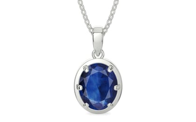Sterling Silver Thailand Blue Sapphire Pendant Limited Quality (P8)