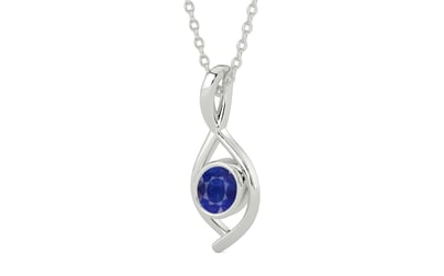 Sterling Silver Thailand Blue Sapphire Pendant Prime Quality (P1)