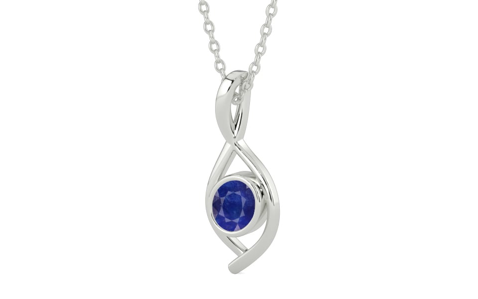 Sterling Silver Thailand Blue Sapphire Pendant Prime Quality (P1)