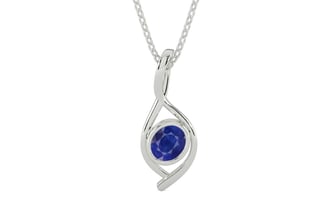 Sterling Silver Thailand Blue Sapphire Pendant Prime Quality (P1)