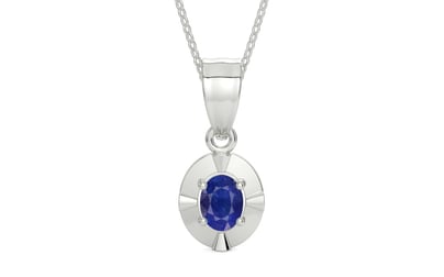 Sterling Silver Thailand Blue Sapphire Pendant Prime Quality (P11)