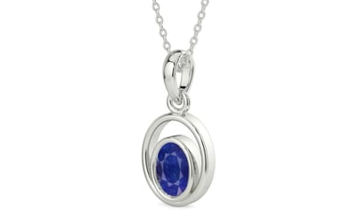 Sterling Silver Thailand Blue Sapphire Pendant Prime Quality (P12)