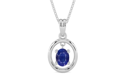 Sterling Silver Thailand Blue Sapphire Pendant Prime Quality (P2)