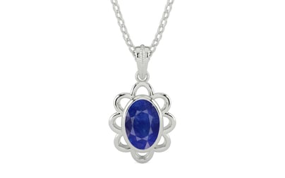 Sterling Silver Thailand Blue Sapphire Pendant Prime Quality (P3)