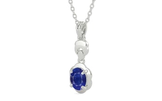 Sterling Silver Thailand Blue Sapphire Pendant Prime Quality (P6)