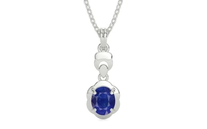 Sterling Silver Thailand Blue Sapphire Pendant Prime Quality (P6)