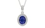 Sterling Silver Thailand Blue Sapphire Pendant Prime Quality (P7)