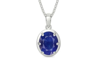 Sterling Silver Thailand Blue Sapphire Pendant Prime Quality (P8)