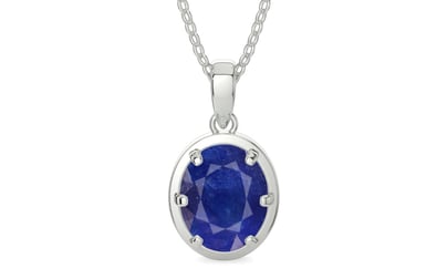 Sterling Silver Thailand Blue Sapphire Pendant Prime Quality (P8)