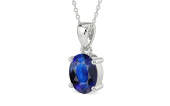 Sterling Silver Thailand Blue Sapphire Pendant Rare Quality (P10)