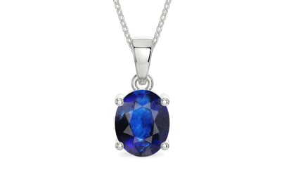 Sterling Silver Thailand Blue Sapphire Pendant Rare Quality (P10)