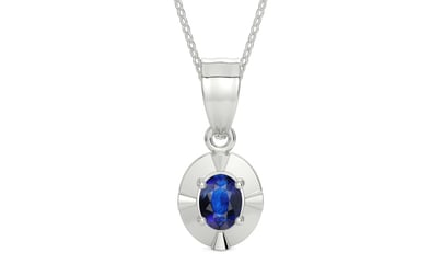 Sterling Silver Thailand Blue Sapphire Pendant Rare Quality (P11)