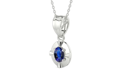 Sterling Silver Thailand Blue Sapphire Pendant Rare Quality (P11)