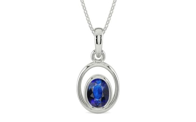 Sterling Silver Thailand Blue Sapphire Pendant Rare Quality (P12)
