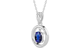 Sterling Silver Thailand Blue Sapphire Pendant Rare Quality (P2)