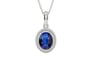 Sterling Silver Thailand Blue Sapphire Pendant Rare Quality (P7)