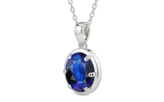 Sterling Silver Thailand Blue Sapphire Pendant Rare Quality (P8)
