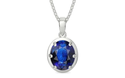 Sterling Silver Thailand Blue Sapphire Pendant Rare Quality (P8)