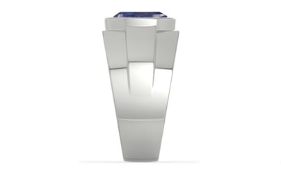 Sterling Silver Thailand Blue Sapphire Ring Fine Quality (R1)