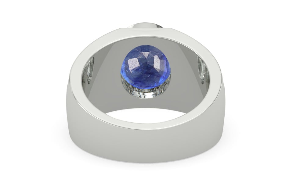 Sterling Silver Thailand Blue Sapphire Ring Fine Quality (R1)