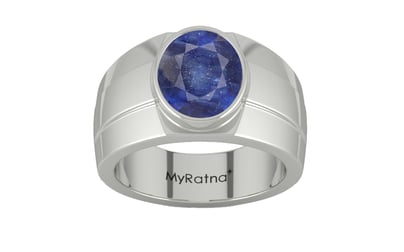 Sterling Silver Thailand Blue Sapphire Ring Fine Quality (R1)