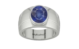 Sterling Silver Thailand Blue Sapphire Ring Fine Quality (R1)