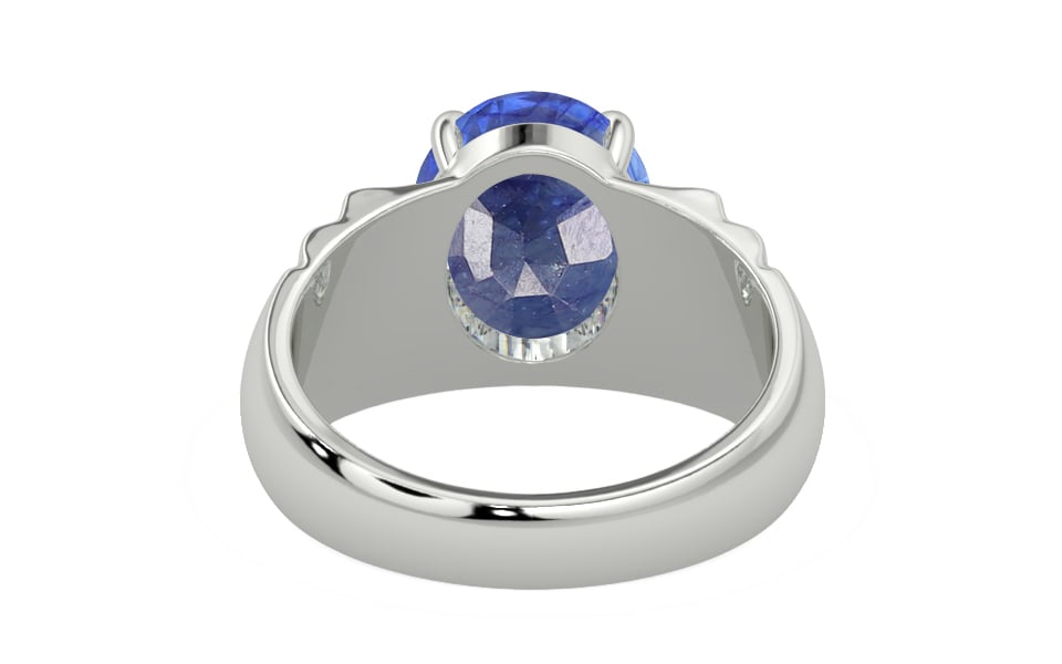 Sterling Silver Thailand Blue Sapphire Ring Fine Quality (R4)