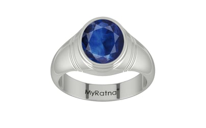 Sterling Silver Thailand Blue Sapphire Ring Limited Quality (R7)