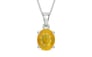 Sterling Silver Thailand Yellow Sapphire Pendant Fine Quality (P10)