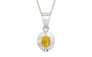 Sterling Silver Thailand Yellow Sapphire Pendant Fine Quality (P11)