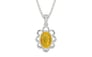 Sterling Silver Thailand Yellow Sapphire Pendant Fine Quality (P3)