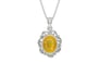 Sterling Silver Thailand Yellow Sapphire Pendant Fine Quality (P5)