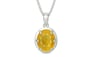 Sterling Silver Thailand Yellow Sapphire Pendant Fine Quality (P8)