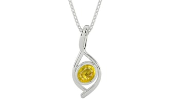 Sterling Silver Thailand Yellow Sapphire Pendant Limited Quality (P1)
