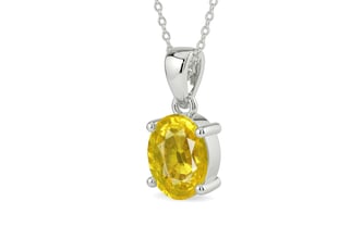 Sterling Silver Thailand Yellow Sapphire Pendant Limited Quality (P10)