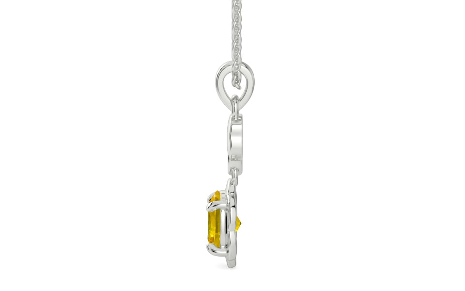 Sterling Silver Thailand Yellow Sapphire Pendant Limited Quality (P6)