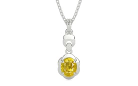 Sterling Silver Thailand Yellow Sapphire Pendant Limited Quality (P6)