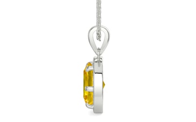 Sterling Silver Thailand Yellow Sapphire Pendant Limited Quality (P8)