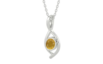 Sterling Silver Thailand Yellow Sapphire Pendant Prime Quality (P1)