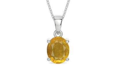 Sterling Silver Thailand Yellow Sapphire Pendant Prime Quality (P10)