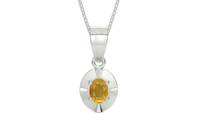 Sterling Silver Thailand Yellow Sapphire Pendant Prime Quality (P11)