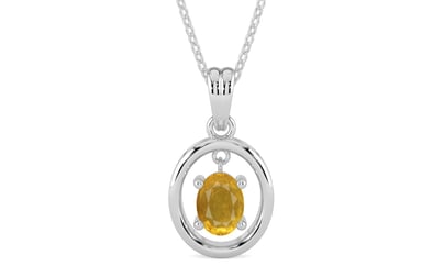 Sterling Silver Thailand Yellow Sapphire Pendant Prime Quality (P2)