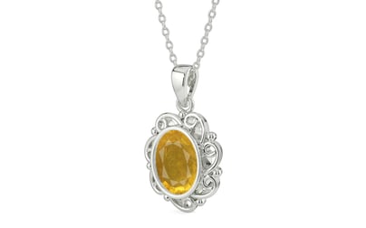Sterling Silver Thailand Yellow Sapphire Pendant Prime Quality (P5)