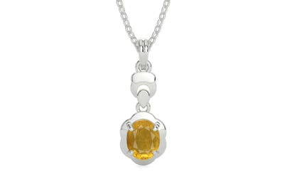 Sterling Silver Thailand Yellow Sapphire Pendant Prime Quality (P6)