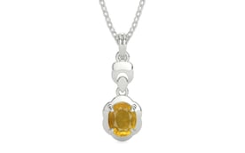 Sterling Silver Thailand Yellow Sapphire Pendant Prime Quality (P6)